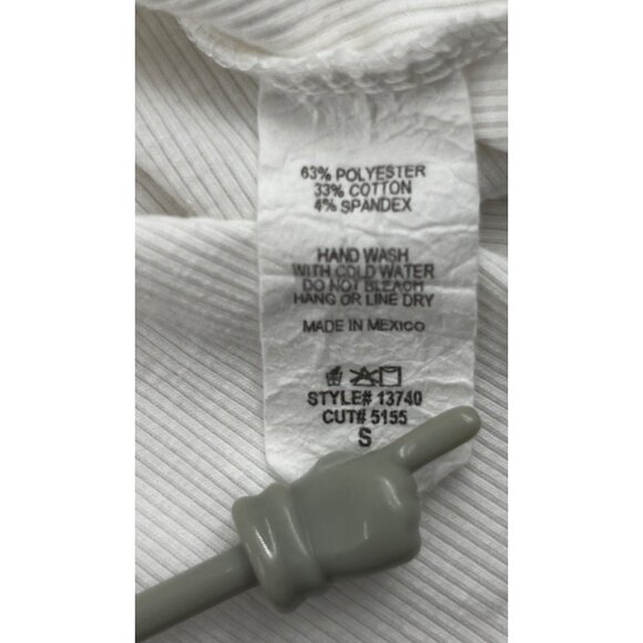 Sleeveless Jolie White Peplum Top Small Soft Ribbed Knit Stretch - Picture 4 of 5